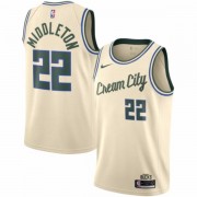 Camisetas Baloncesto NBA Milwaukee Bucks 2022-23 Khris Middleton 22# Beige City..